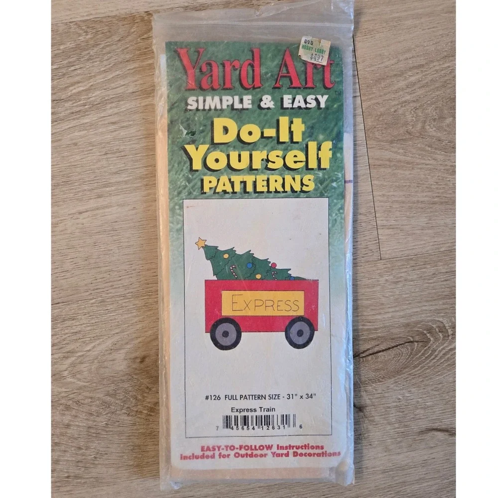 Vintage 1993 Yard Art Christmas Express Train DIY Woodworking Pattern 126 31x34